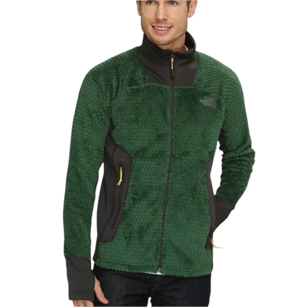 THE NORTH FACE Malbec Grizzly Pack Polartek Fleece Full Zip Jacket in Green XL - Picture 1 of 14